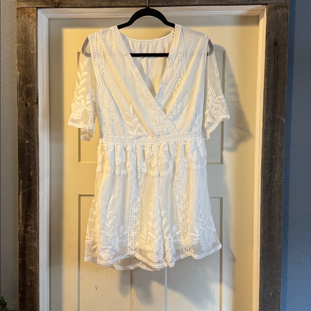 White Lace Romper